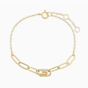 Adina Eden Gold Paper Clip Bracelet